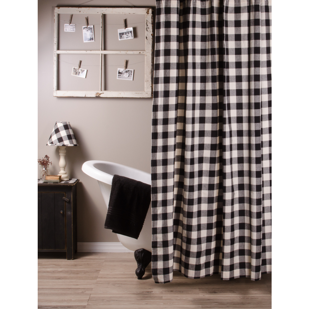(image for) Buffalo Check Black-Buttermilk Shower Curtain