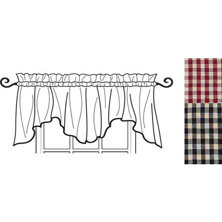 (image for) Heritage House Check Scalloped Valance Barn Red