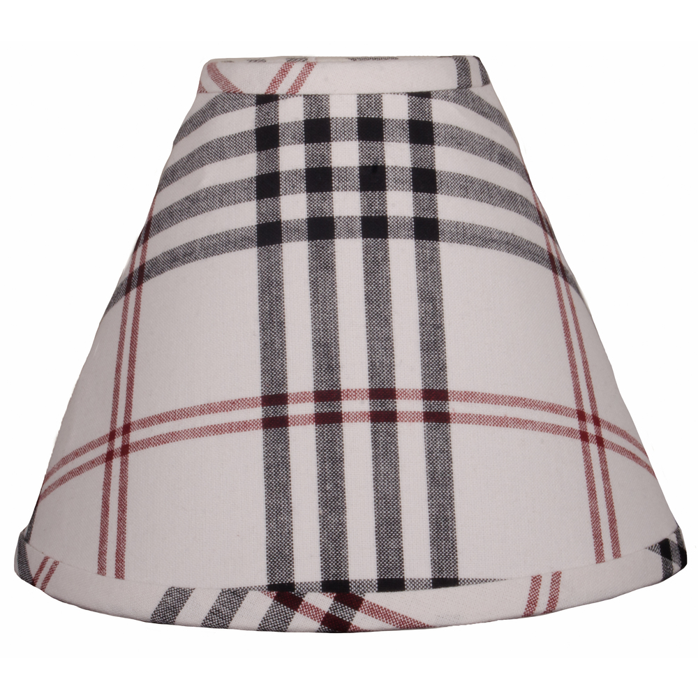 Chesterfield Check Cream - Black - Red Lampshade 14" Washer