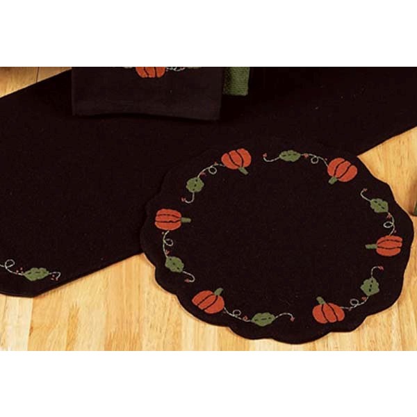(image for) Pumpkins And Vines Black Candle Mat 