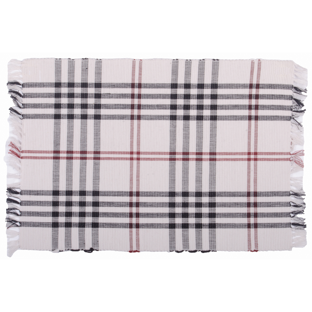 Chesterfield Check Cream - Black - Red Placemat