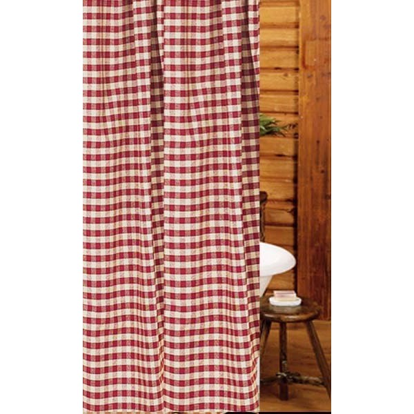 Heritage House Check Shower Curtain Barn Red