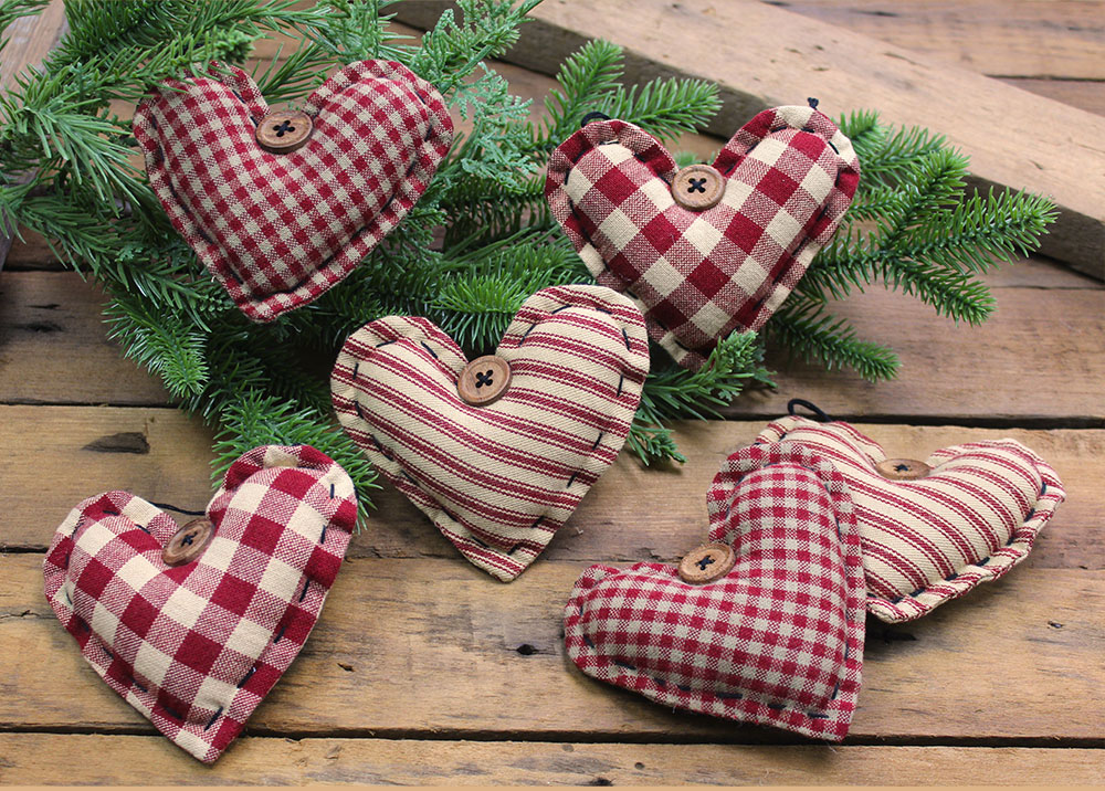 Heart Ornaments - Set of 6