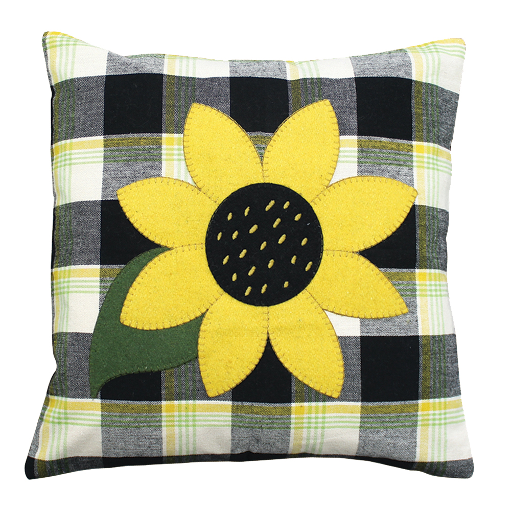 Sunflower Buffalo Check Pillow