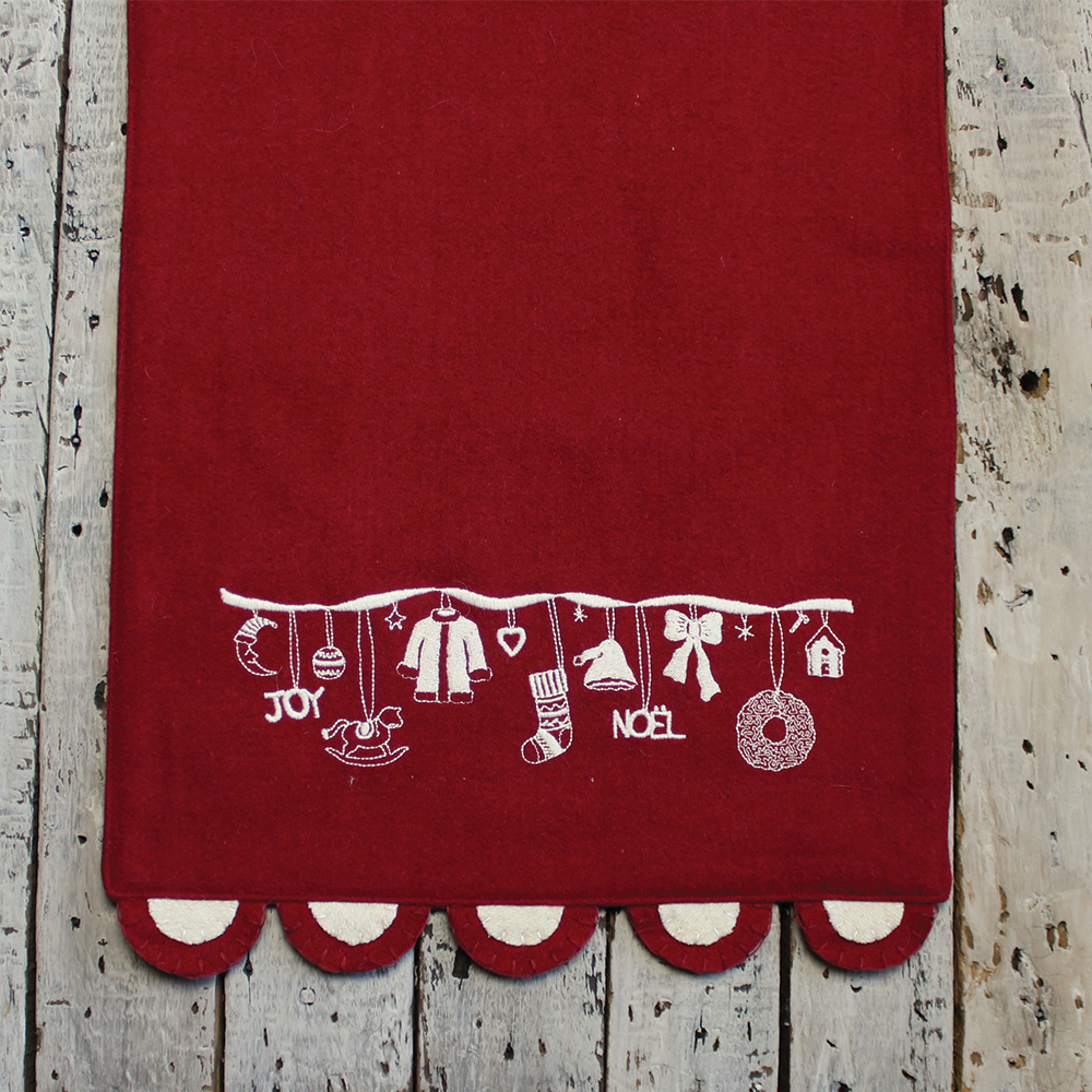 (image for) Christmas Garland Red Table Runner